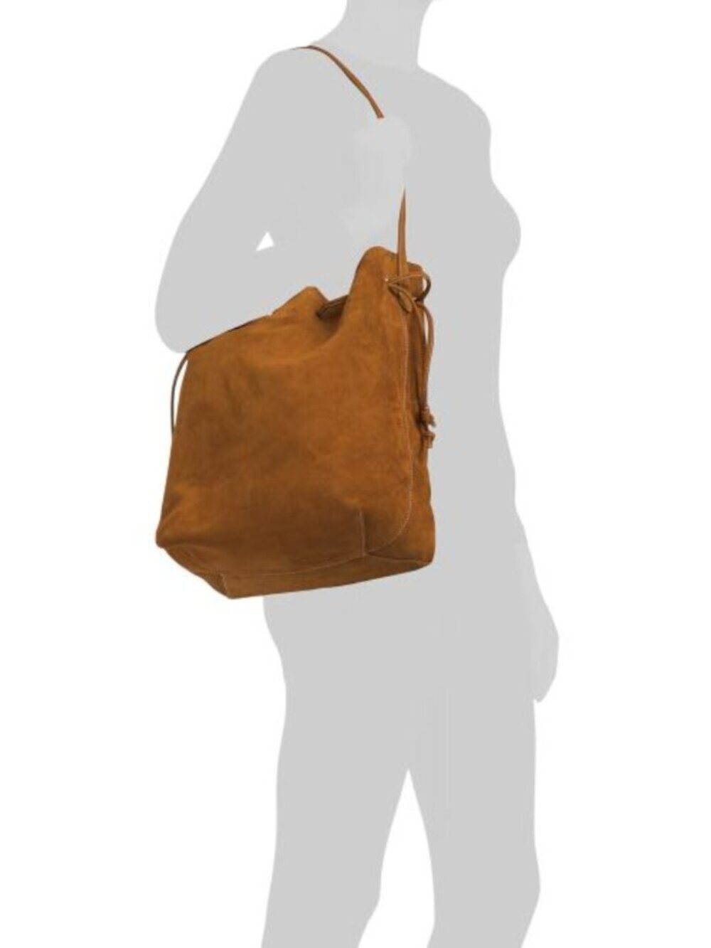 MANSUR GAVRIEL Made In Italy Suede Drawstring Cabas Bucket Bag - Picture 5 of 5
